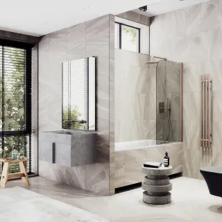 Шторка на ванну MaybahGlass MGV-606-2 50см бронза